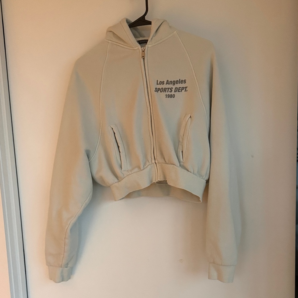 Zara Cropped Zip-Up Hoodie